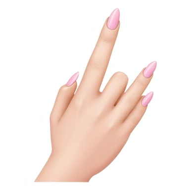 pink middle finger with long almond white french tips sticker