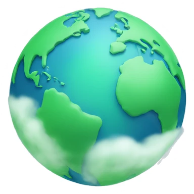 Green blue planet with fog sticker