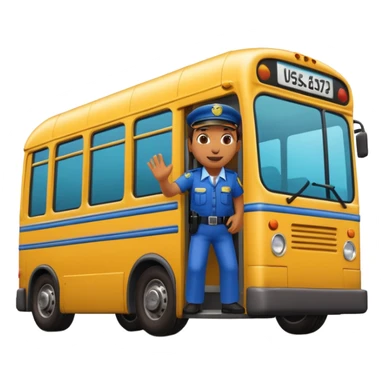 3D emoji of a Peruvian bus fare collector (“cobrador”), leaning out of a micro door calling passengers, dynamic pose, urban street vibe, vibrant colors, bold outlines, sticker illustration, transparent background sticker
