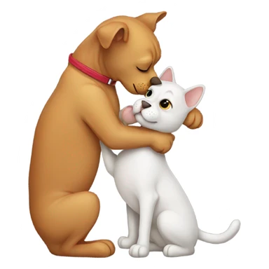 Cat kissing dog sticker