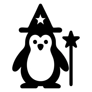 penguin wizard sticker