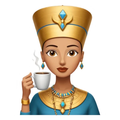 Nefertiti egypt woman drink coffee sticker