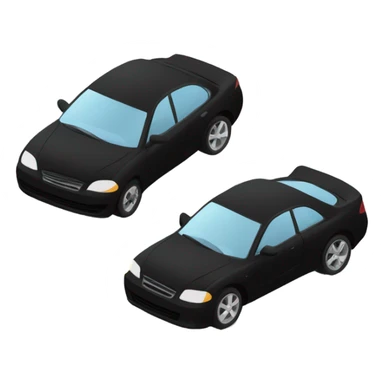 Black car racing with white car down busy street sticker