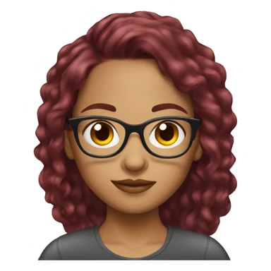 Burgundy hair , light skinned girls with glasses  sticker