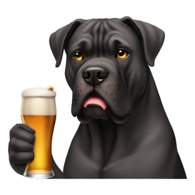 A Cane Corso holding a beer and smoking a cigar. sticker