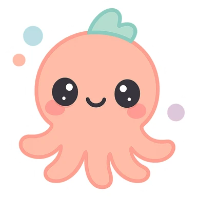 cute underwater creature, cartoon style, big eyes, friendly smile, colorful sticker