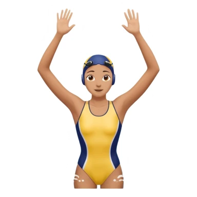 A swimmer is about to dive into the pool. She is in the pose of diving in the air with the hands above the head sticker