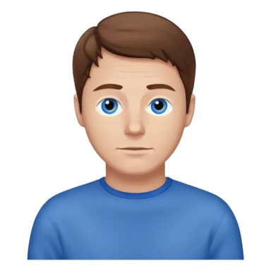 white man pullover brown hair sticker