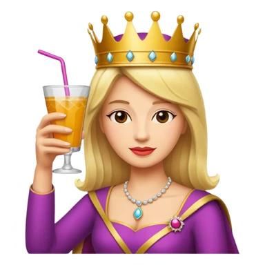 queen with drink sticker