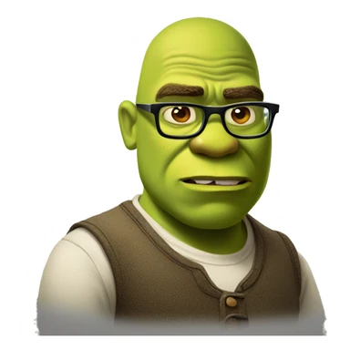 Shrek with glasses angry sticker