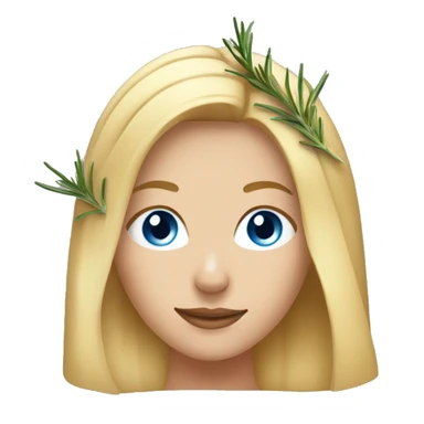 woman with blond Hair and Blue Eyes growing rosemary out of her head sticker