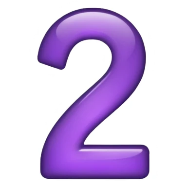 number 2 black and purple sticker