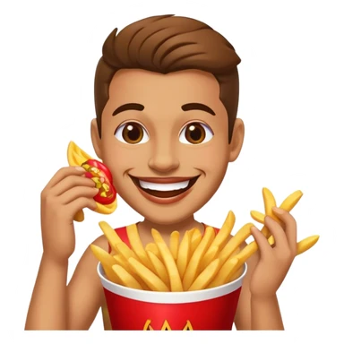 winking salsa dancer eating fries sticker