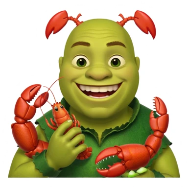 Shrek eating lobster sticker