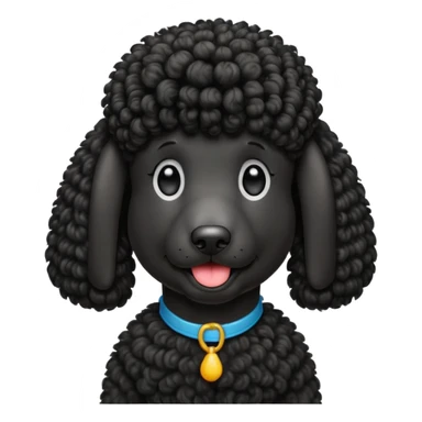 Black standard poodle with mullet emoji  sticker