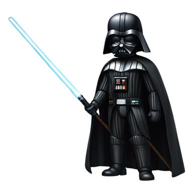 Realistic Darth Vader with a saber staff and a menacing look  sticker