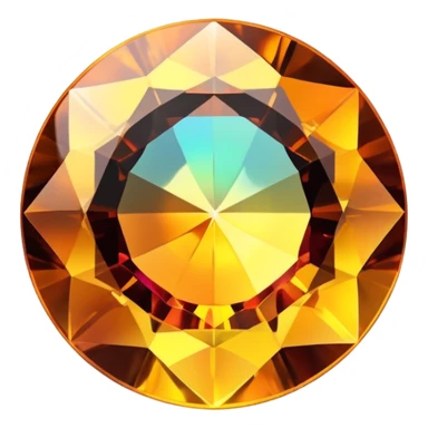 extreme up close amber round cut holographic gem with black metal accent with more holographic shine sticker