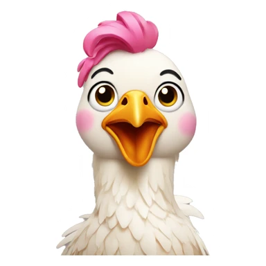 Chicken with pink hair sticker