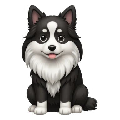 A dog with black and white colors in a sitting position big dog sticker