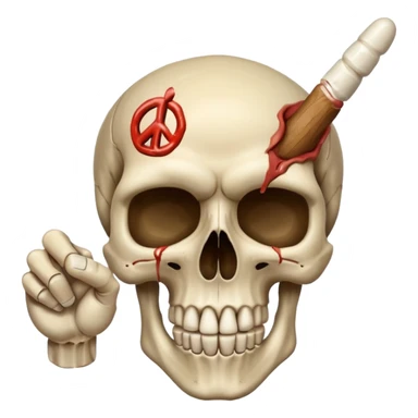 Skull with 🖕✌️ sticker