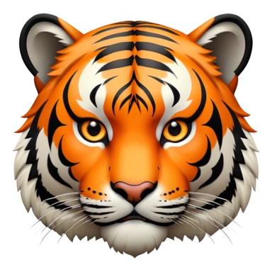 tiger face with orange and black stripes sticker