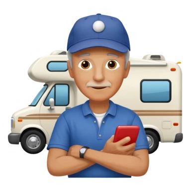 retired business guy working onrv sticker