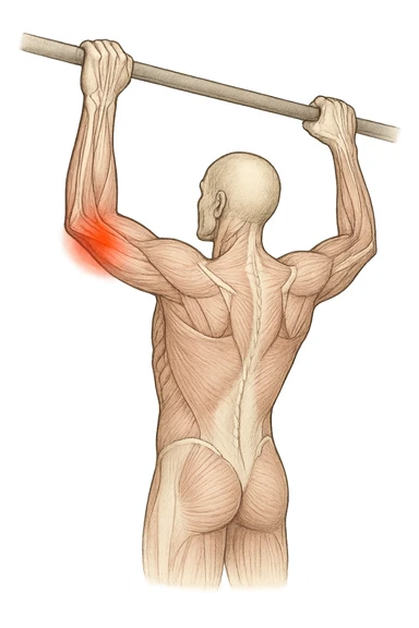 gomito dolorante alle trazioni sticker