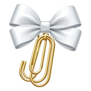 one gold paper clip with a white bow in the middle sticker