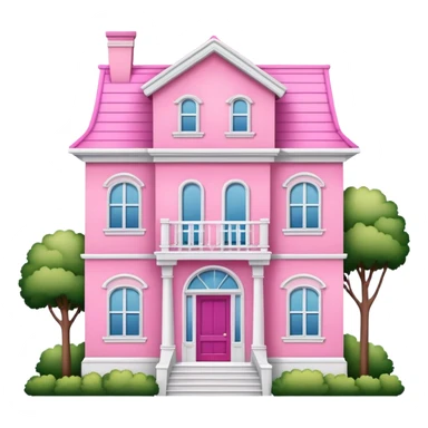 Pink three story house sticker