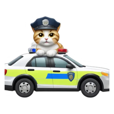 cat with police car sticker