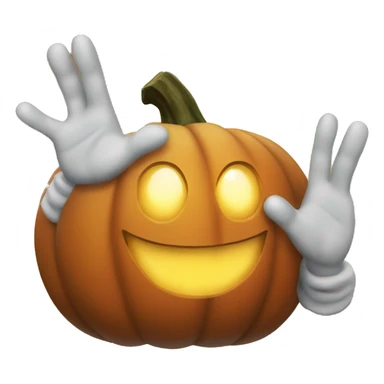 Pumpkin saying bye sticker