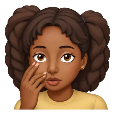 Black lady holding her nose sticker