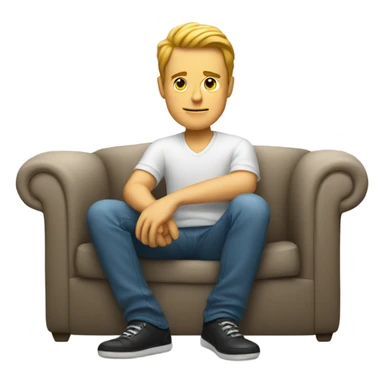 white guy sitting on couch sticker