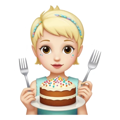Pixie with cake sticker