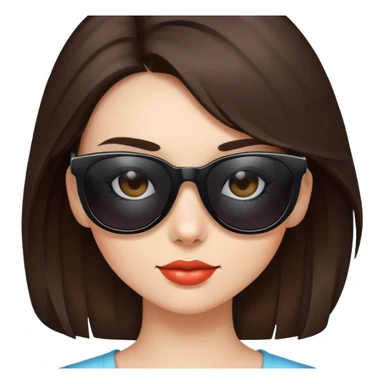 Brunette girl with sunglasses on sticker