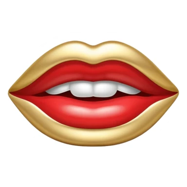 Chrome silver lips emoji, glossy metallic texture, iOS emoji style, smooth reflections, bold but minimal design, centered sticker