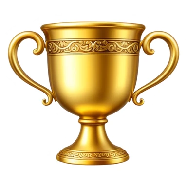 generate realistic detailed golden cup in 3d style sticker