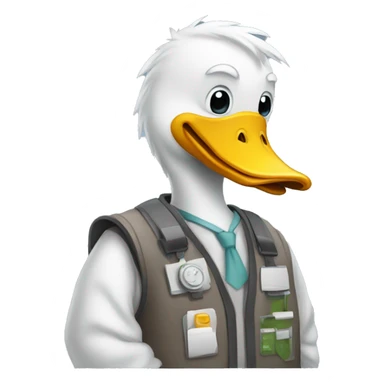 humanoid duck dressed as a software engineer sticker