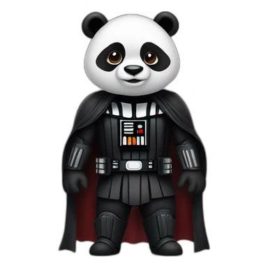 Panda wearing a costume of darth vader sticker