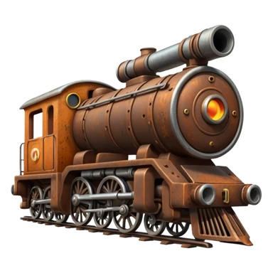 a train with a gun sticker