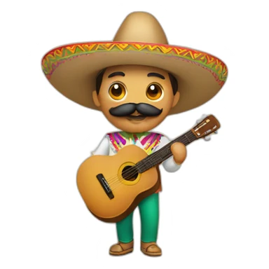 mexican with mustache and maracas sticker