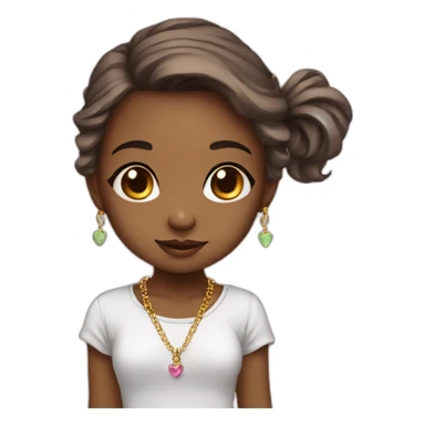 adorable chibi girl with necklace sticker