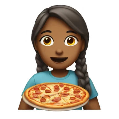 Girl eating pizza sticker