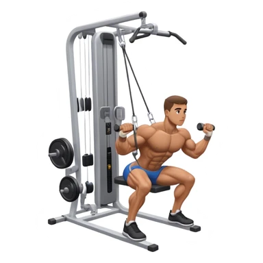 standing bodybuilder hip abduction cable machine exercise sticker