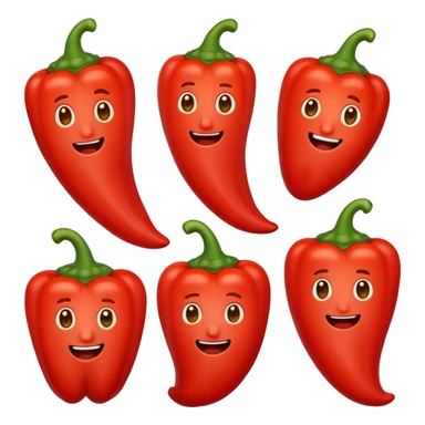 5 red pepper emojis that increase numbers from 1 to 5 with 1 being the lowest and 5 being the greatest sticker