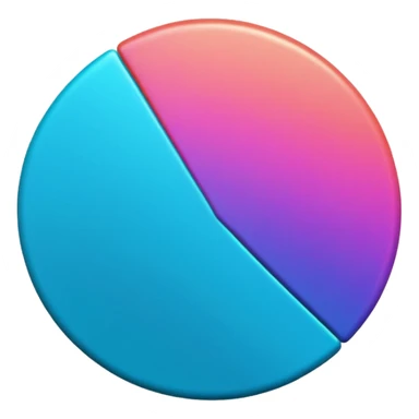 Credit coin in gradient of turquoise, blue, pink, purple, and coral as the main surface 3d rotate sticker
