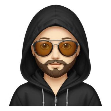 hooded women with beared with sunglass sticker