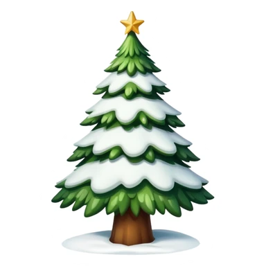 Christmas tree with snow on it sticker