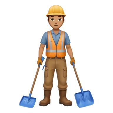 Landscaping company worker, shoveling, full body sticker
