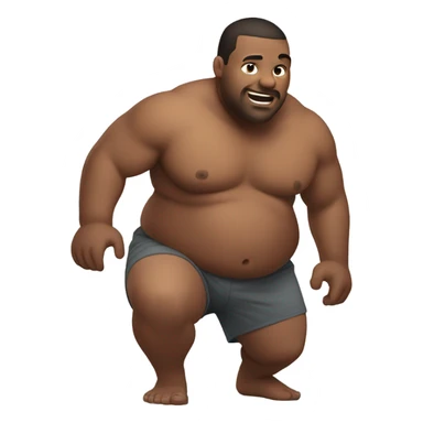 fat man shirtless crawling on ground sticker